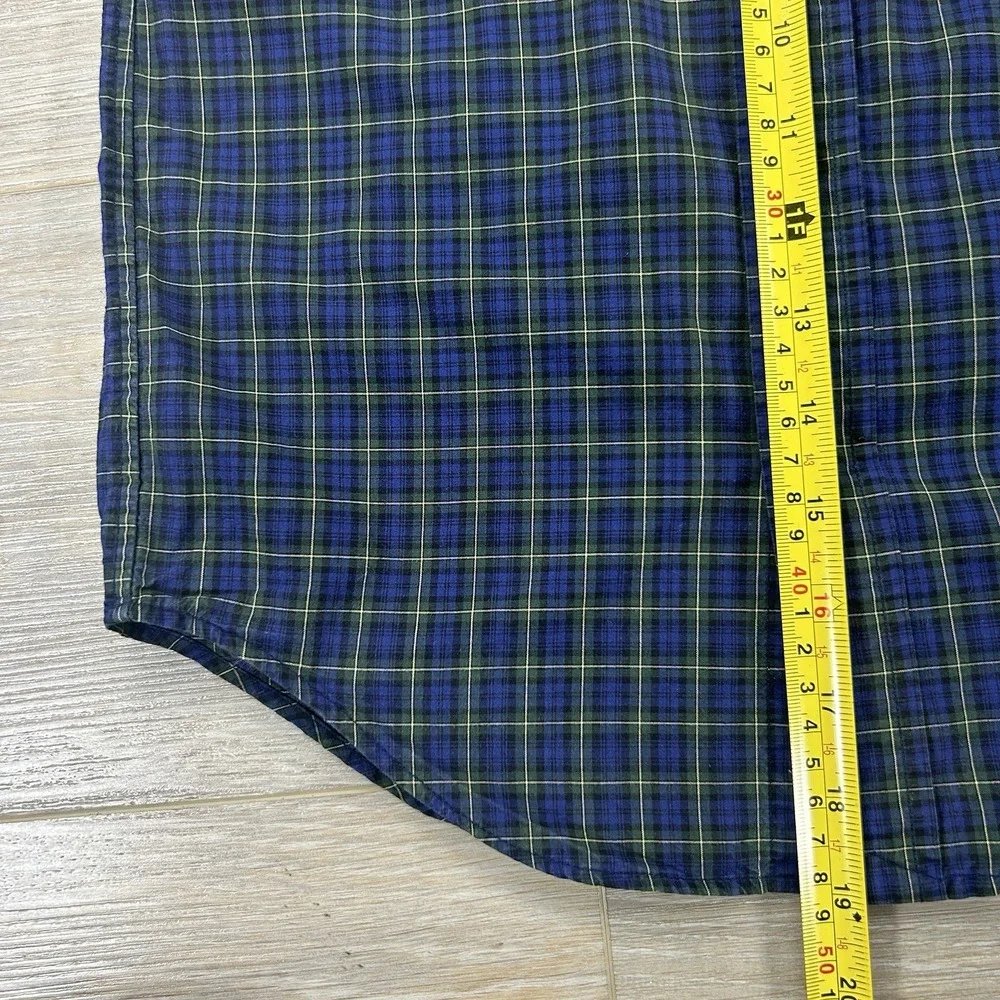 Ralph Lauren Boys 5 Navy Blue Tartan Button Down Christmas‎ Holiday Cotton